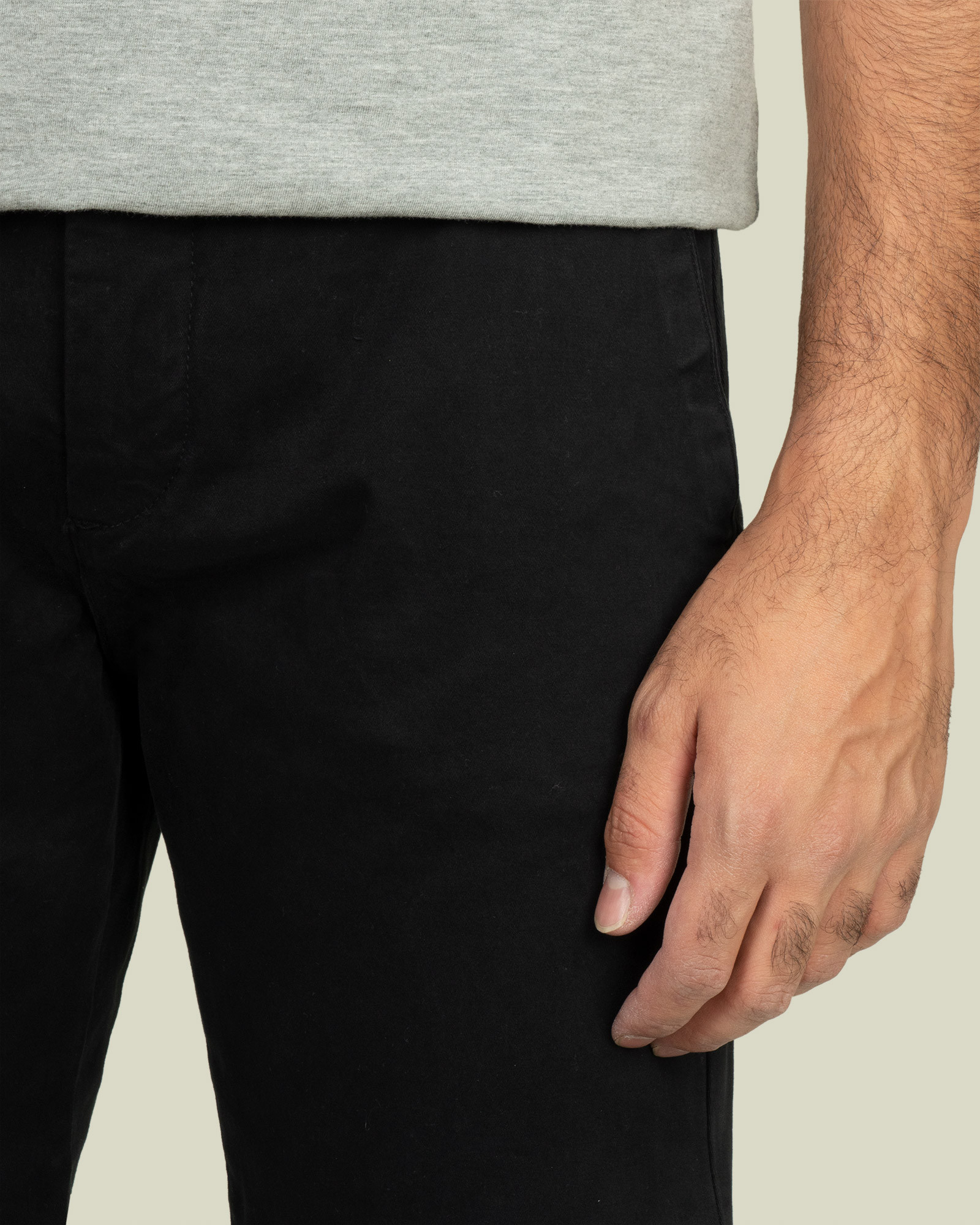 شلوار کتان ساده مردانه جذب مشکی 21215134