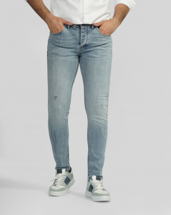 شلوار جین اسکینی (skinny) زاپ دار مردانه آبی روشن 23310267
