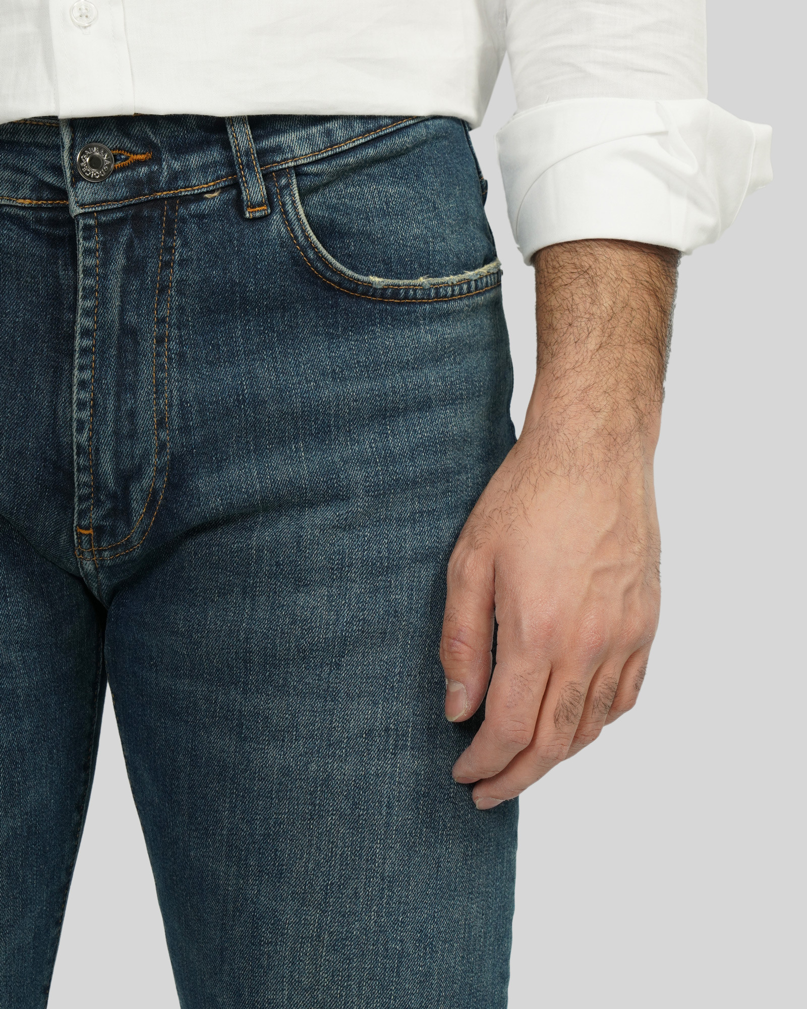 شلوار جین اسلیم ساده مردانه آبی 23311393