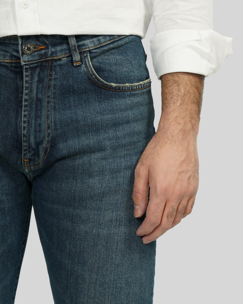 شلوار جین اسلیم ساده مردانه آبی 23311393