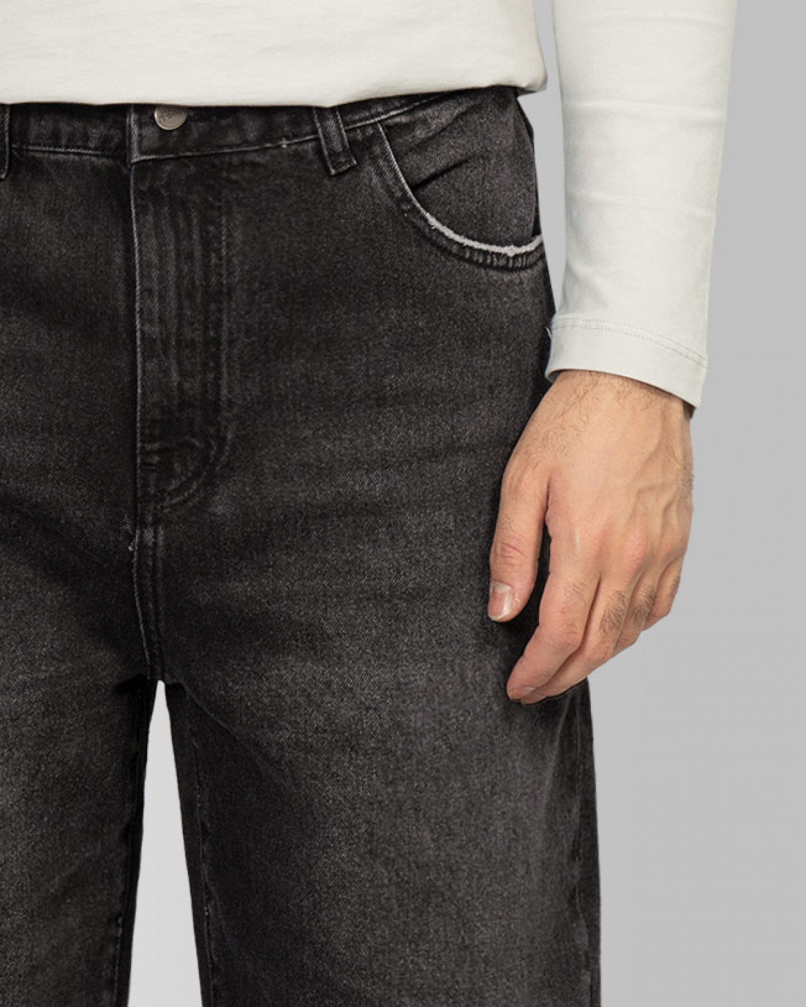 خرید و قیمت شلوار جین بگ (Baggy) ساده مردانه مشکی 23412202