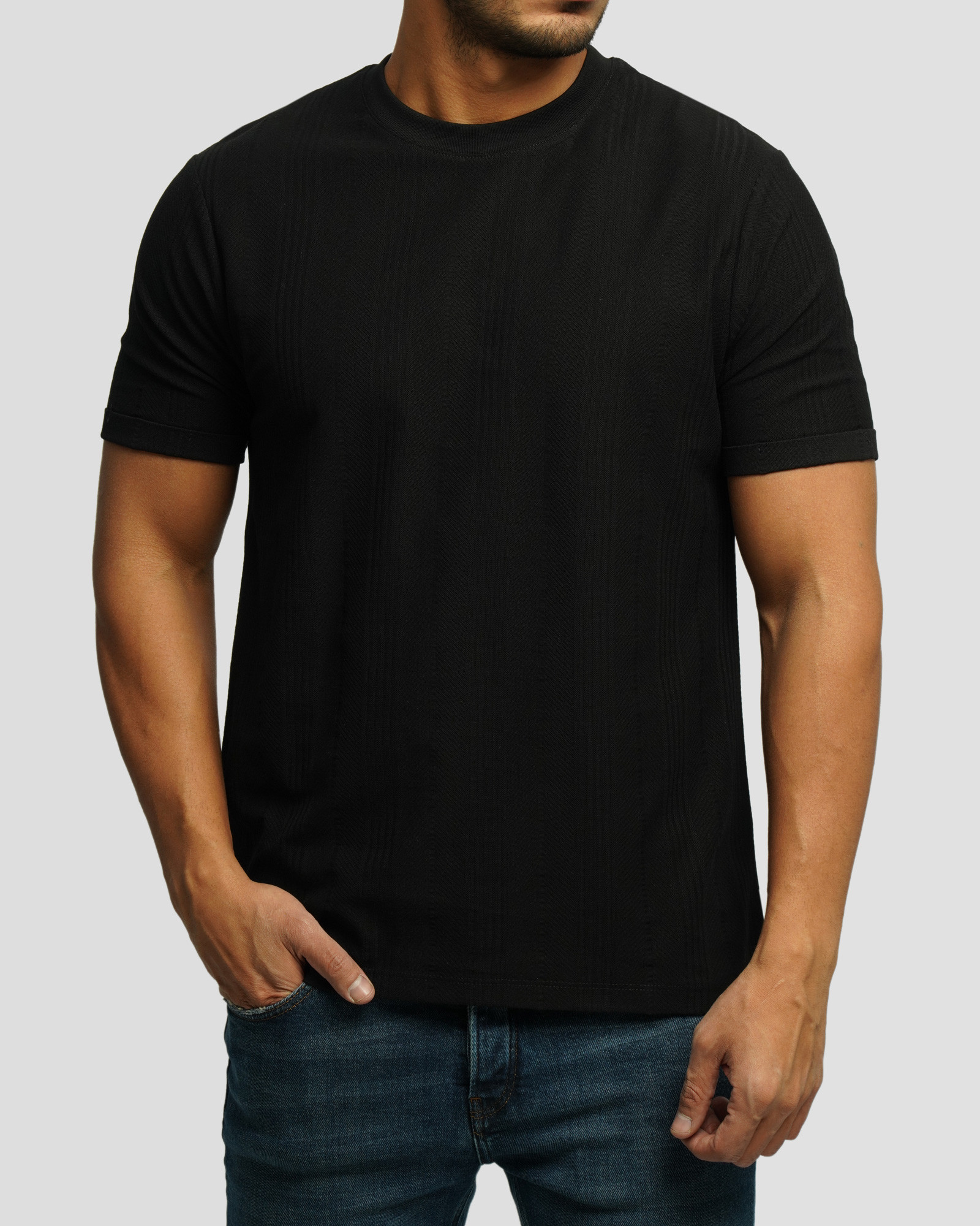 خرید و قیمت تیشرت طرح دار یقه گرد آستین کوتاه مردانه مشکی 23496720