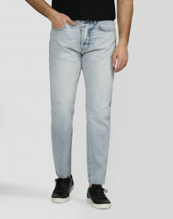 شلوار جین استریت استایل (Street Style) زاپ دار مردانه آبی روشن 23412222