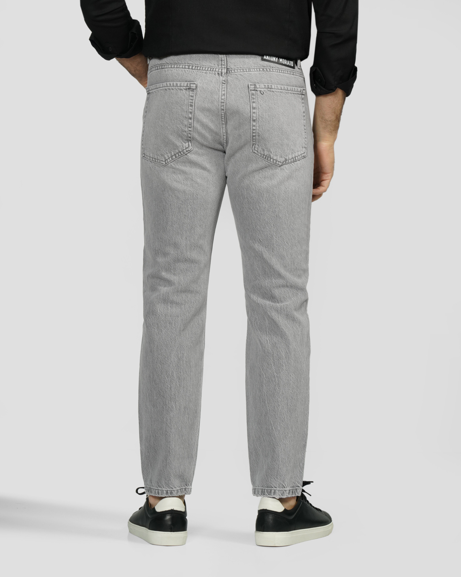 شلوار جین استریت استایل (Street Style) ساده مردانه طوسی 23412221