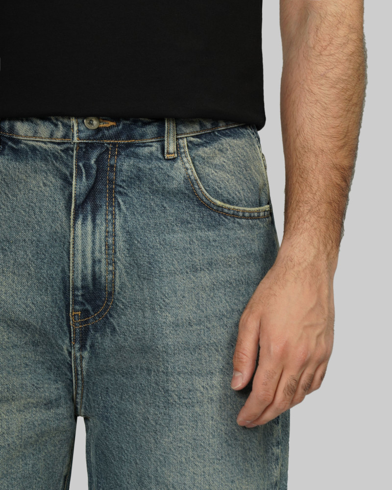 خرید و قیمت شلوار جین بگ (Baggy) ساده مردانه آبی تیره 24124762