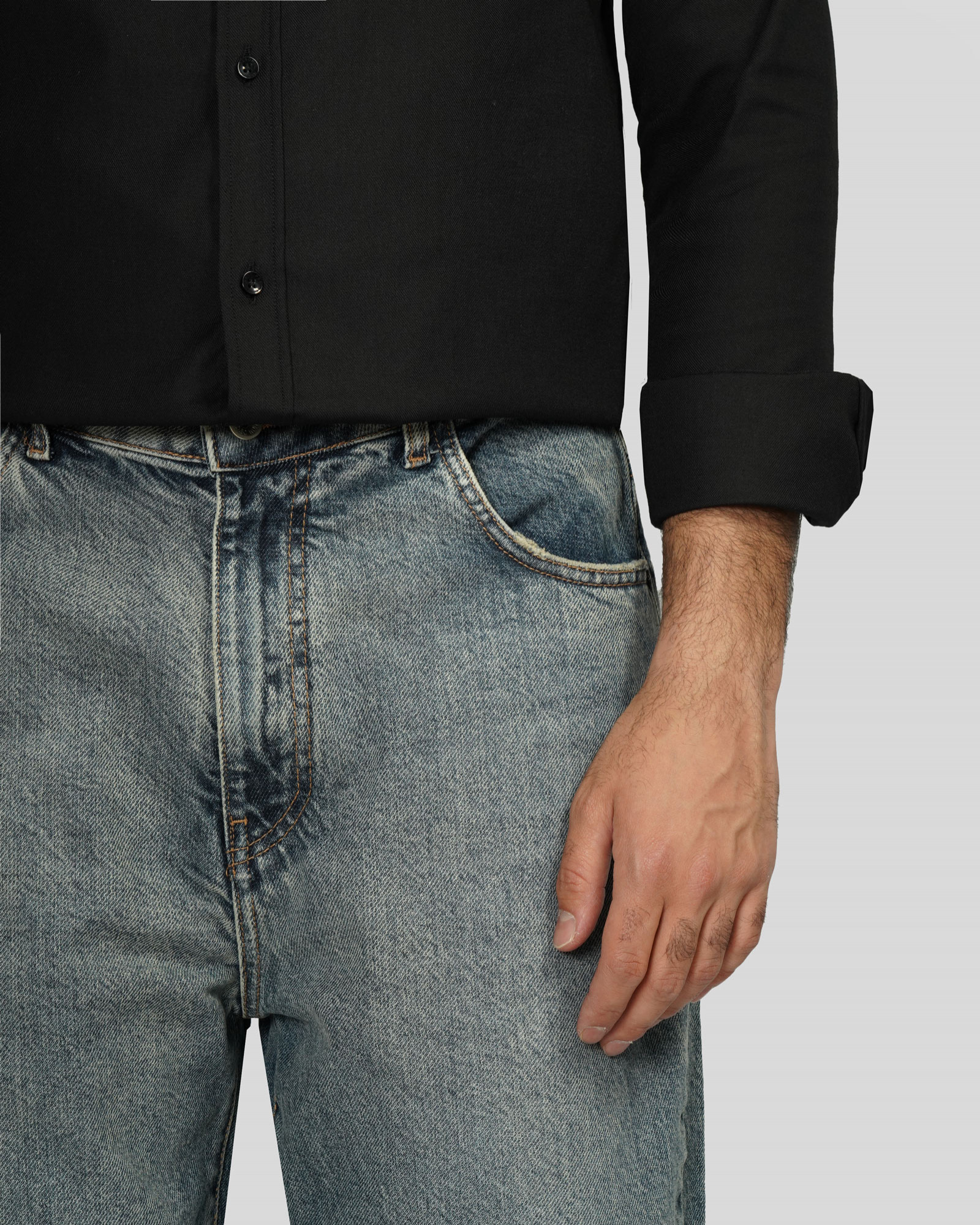شلوار جین بگ (Baggy) ساده مردانه آبی 24124762