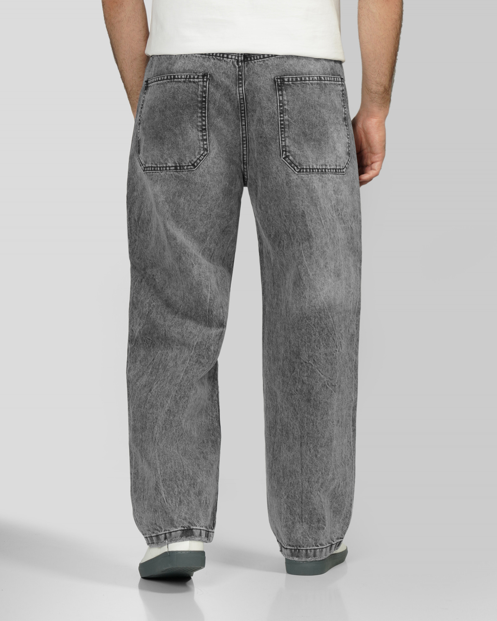 خرید و قیمت شلوار جین بگ (Baggy) ساده مردانه خاکستری 24124761