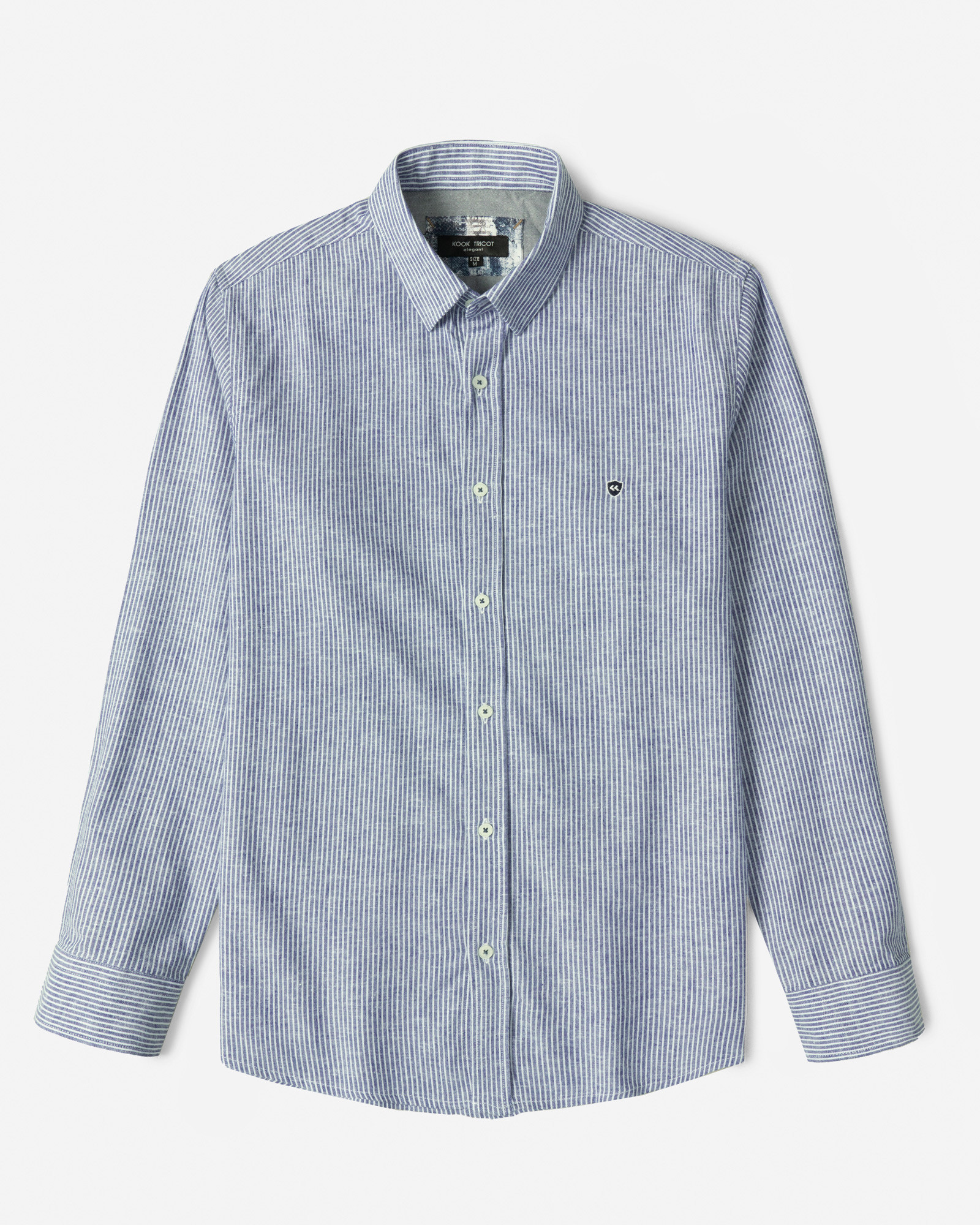 پیراهن آستین بلند راه راه مردانه آبی 24166179