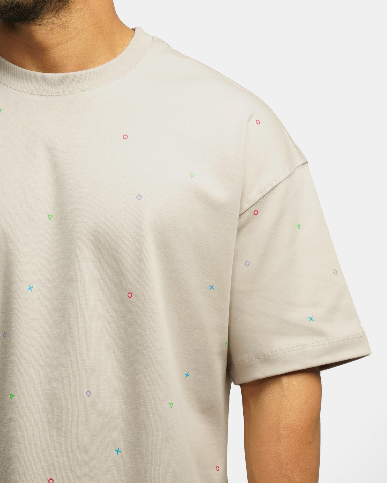 خرید و قیمت تیشرت طرح دار یقه گرد آستین کوتاه مردانه طوسی 24196829