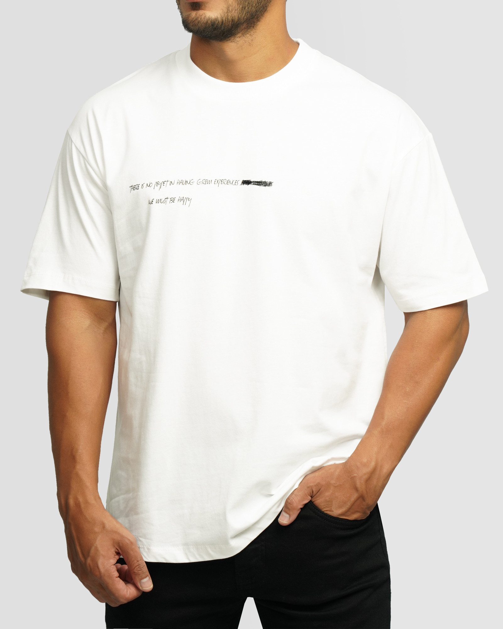 خرید و قیمت تیشرت طرح دار یقه گرد آستین کوتاه مردانه سفید 24296890