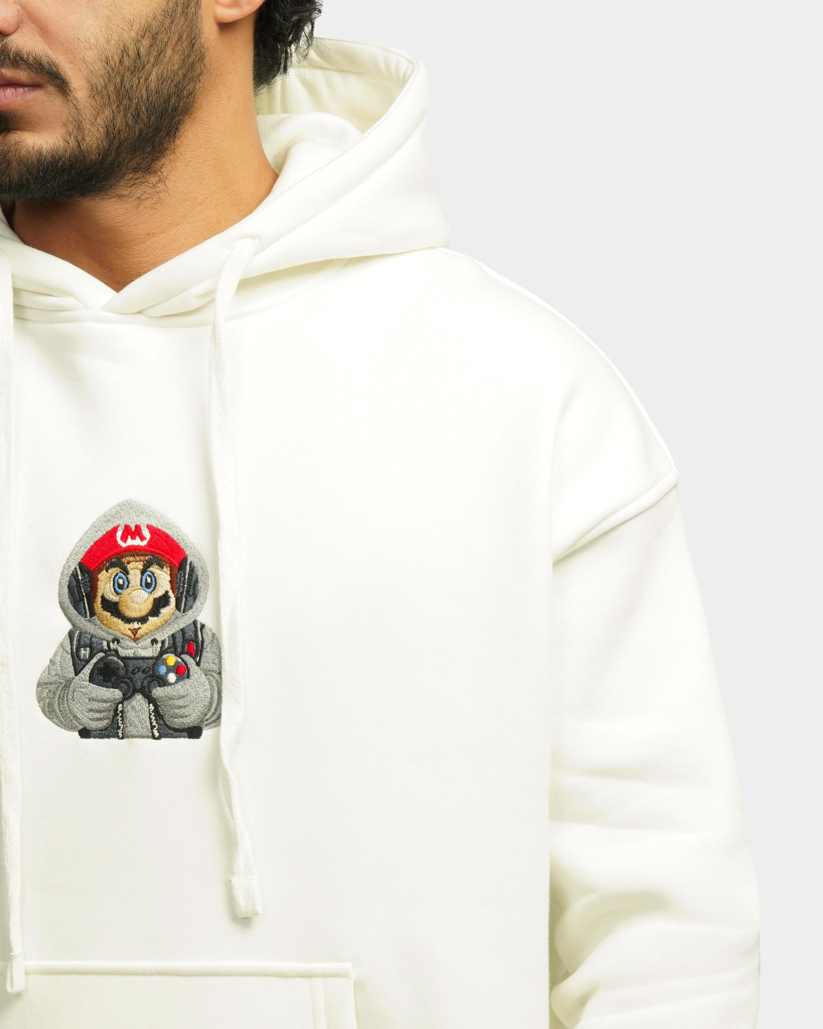 خرید و قیمت هودی کلاه دار طرح دار سفید 24371246