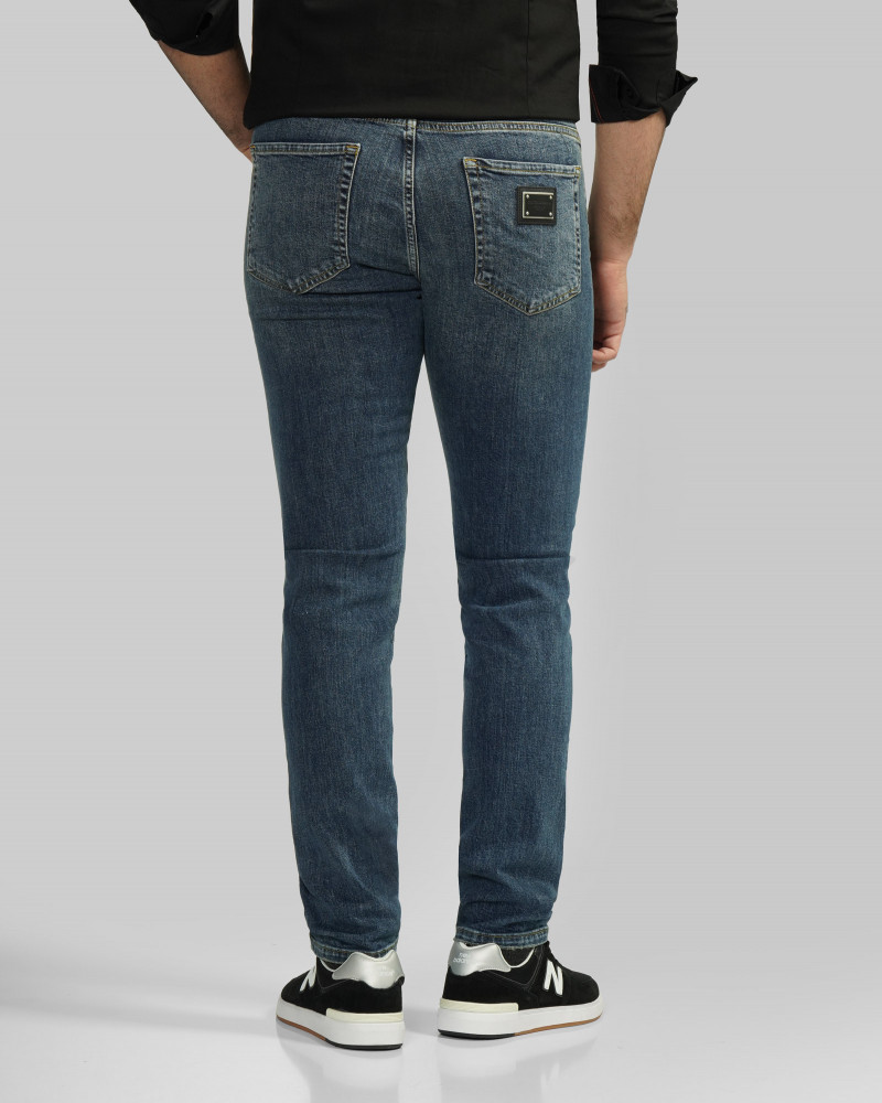 خرید و قیمت شلوار جین اسلیم ساده مردانه سرمه ای 24311446